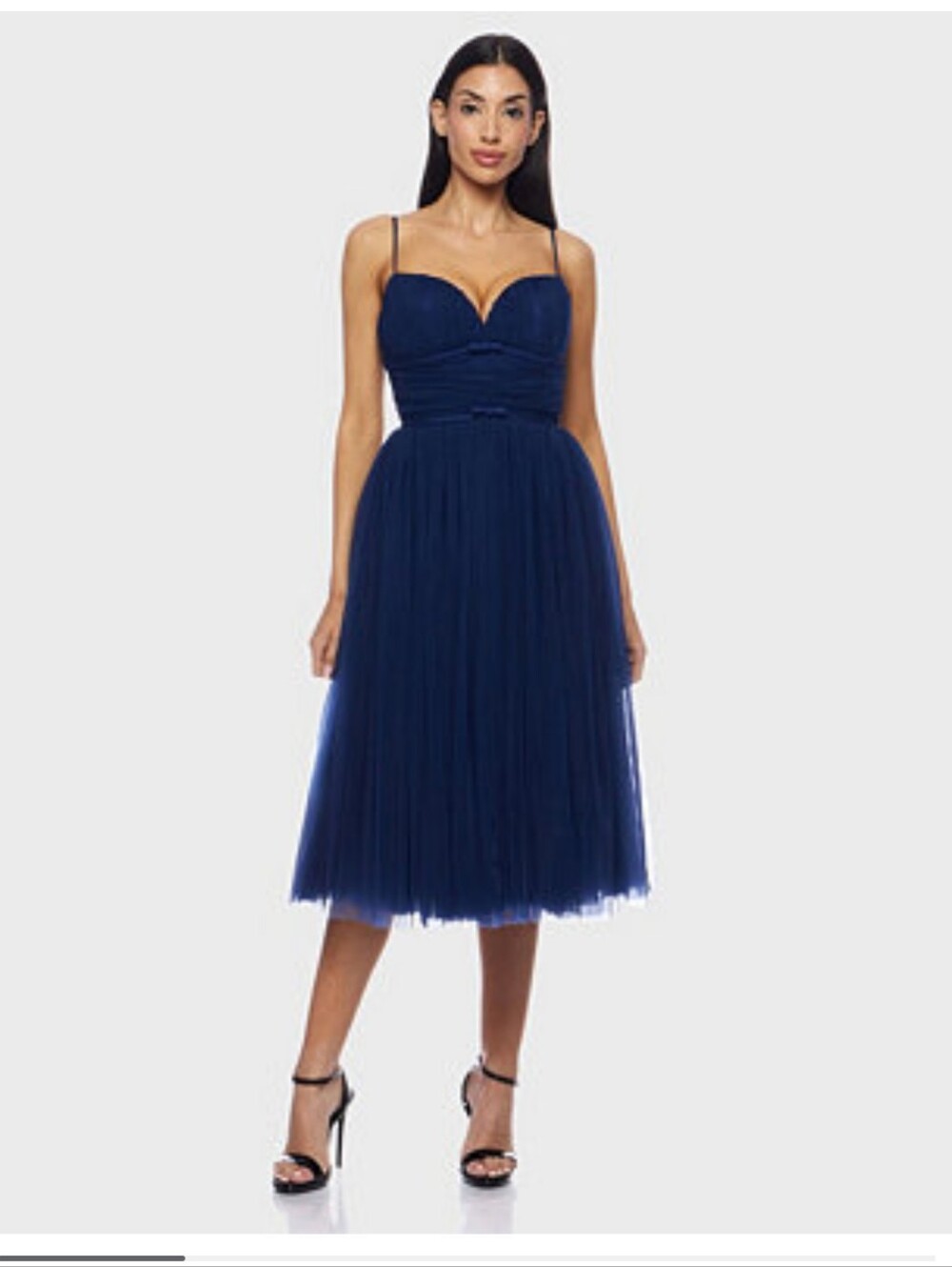 Alex & Sophia Navy Sweetheart Tulle Midi Dress SZ 7/8 New With Tags